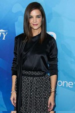 Katie Holmes plays coy on co-star kiss question