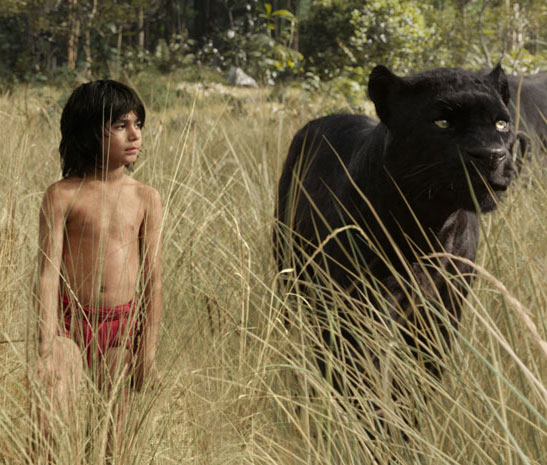 Mowgli and Bagheera in The Jungle Book