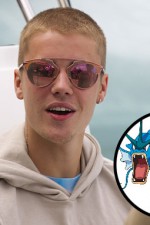 Justin Bieber runs through moving traffic to catch a Pokemon