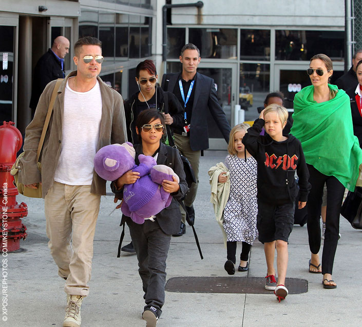 Brad Pitt, Angelina Jolie and their children
