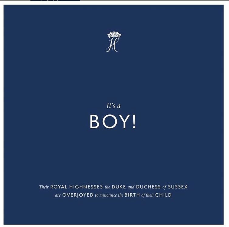Prince Harry and Meghan Markle birth announcement