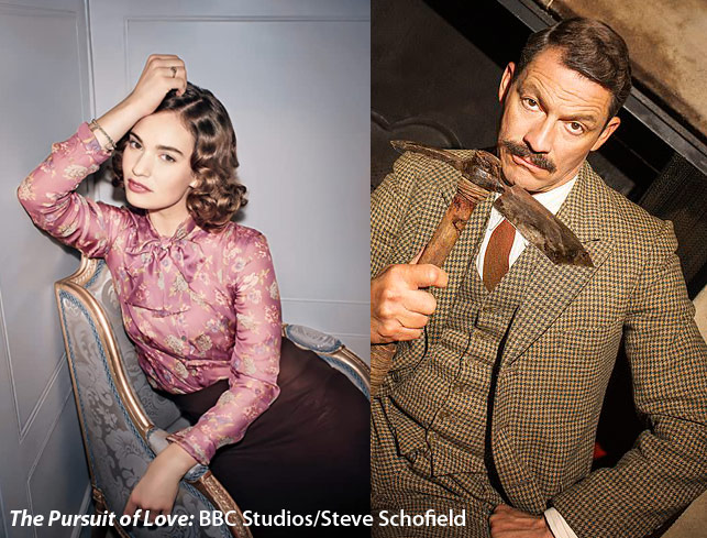 Lily James and Dominic West in The Pursuit of Love