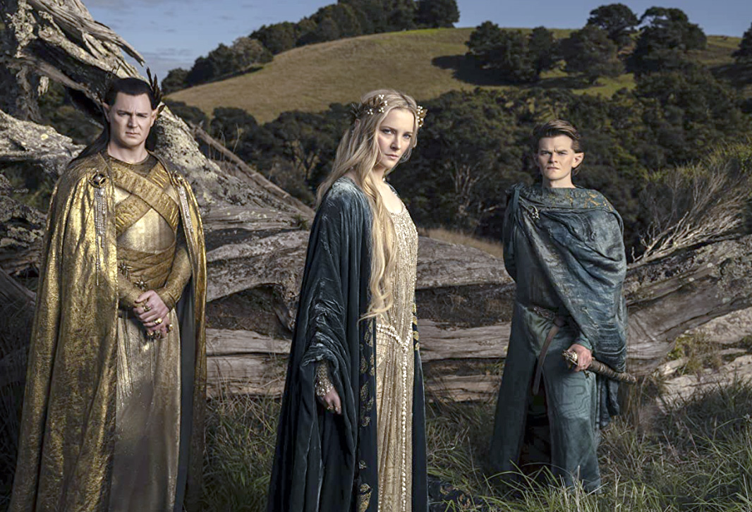 Benjamin Walker, Morfydd Clark and Robert Aramayo in The Lord of the Rings: The Rings of Power Benjamin Walker, Morfydd Clark and Robert Aramayo in The Lord of the Rings: The Rings of Power