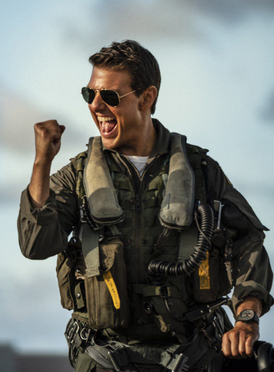 Tom Cruise in Top Gun: Maverick. Photo by Scott Garfield / 2022 Paramount Pictures