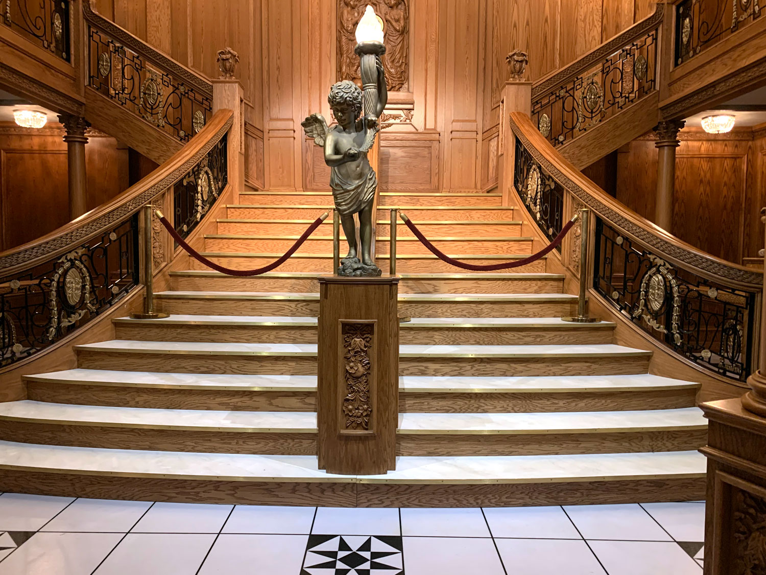 The Grand Staircase replica at Titanic: The Artifact Exhibition