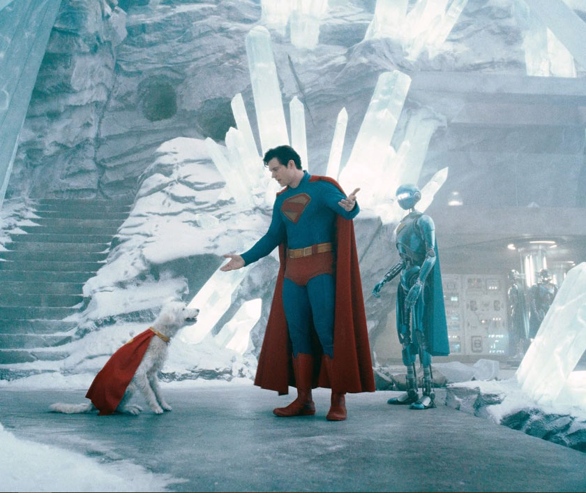 David Corenswet in Superman with Krypto